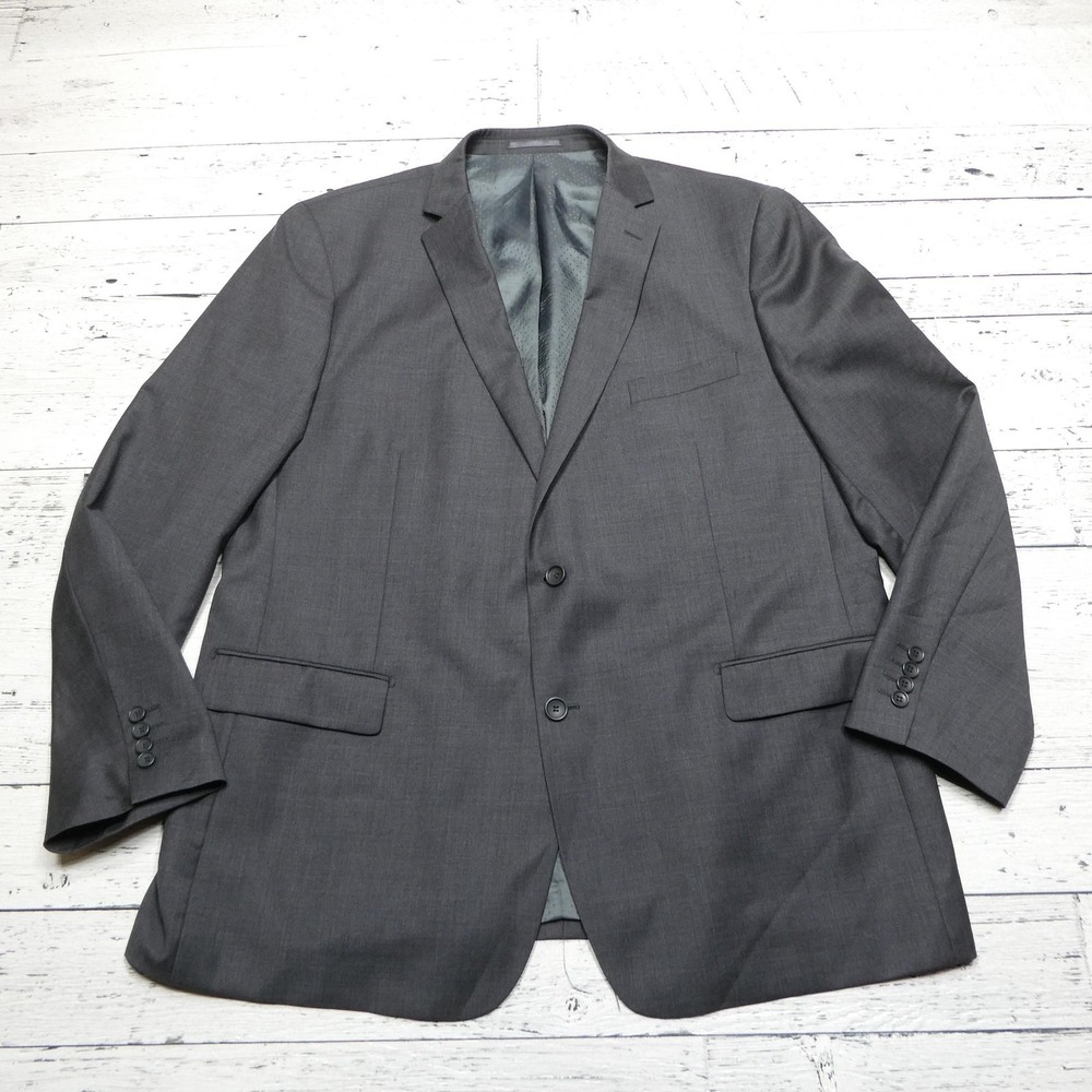 MANTON Blazer Mens 50 Gray Wool Suit Jacket 2 Button Vent Lined Super Fine EU50